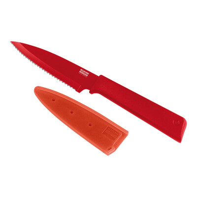 Нож Kuhn Rikon COLORI+ Paring Knife, назъбено острие, червен