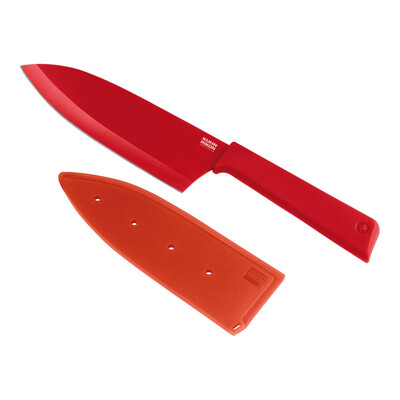 Нож Kuhn Rikon COLORI+ Santoku, червен