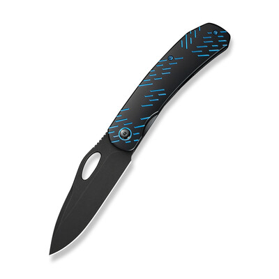 Джобен нож WEKNIFE Inmate Black Titanium With Blue Raindrops