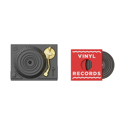 Значка Metalmorphose Fashion Record Player & Vinyl Record