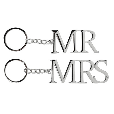 Комплект от два посребрени ключодържателя Amore „Mr & Mrs“