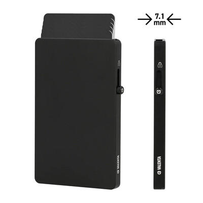 Картодържател Valenta Aluminium MagSafe Thin Black