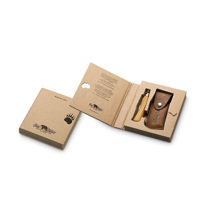 Джобен нож и калъф Old Bear Classical Olive M, книга