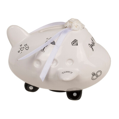 Керамична касичка Airplane, Just Married