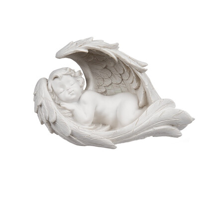 Спящ ангел с крила и RGB LED, с батерии