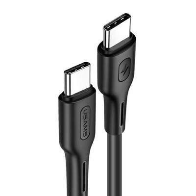 Кабел за бързо зареждане и данни USAMS U43 USB-C to USB-C 100W PD Fast Charge 5A 1.2м, черен
