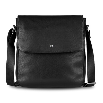 Кожена чанта за рамо Bugatti Black Magic, черна