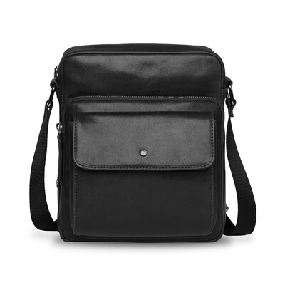 Кожена чанта за рамо Bugatti Black Magic L, черна