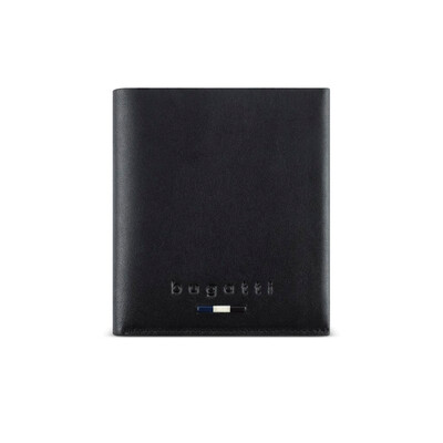 Кожен калъф за карти Bugatti Romeo, черен