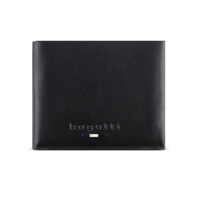 Кожен портфейл за карти Bugatti Romeo, черен