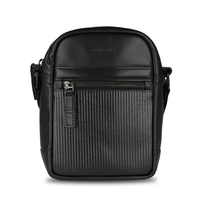 Кожена чанта за рамо Bugatti Joel S, черна