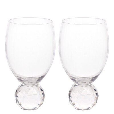 Комплект от две чаши за вино Hestia с основа от диамантена топка