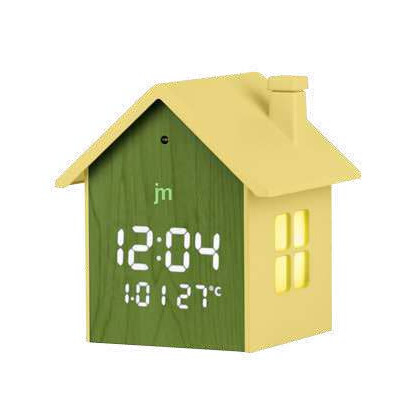 LED будилник  Lowell / JM, къща, дърво, жълт
