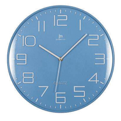 Стенен часовник Lowell / Justaminute, релефни индекси , Ф36, син