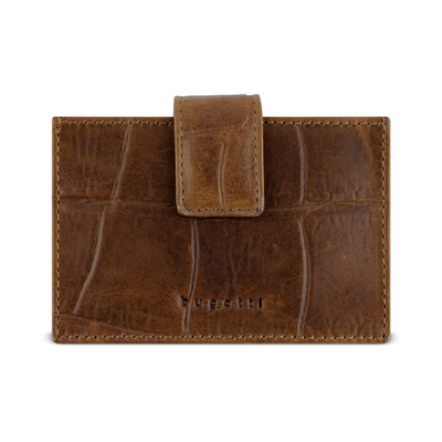 Кожен калъф за карти Bugatti Nevio, коняк