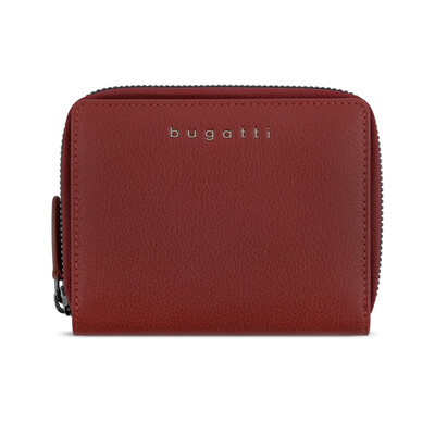 Дамски кожен портфейл Bugatti Mira Ladies Zip Wallet, червен