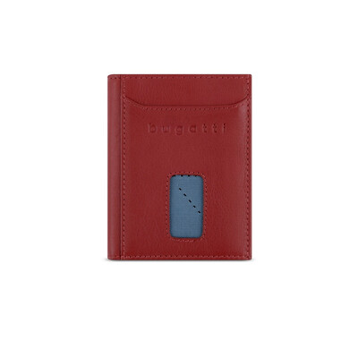 Кожен портфейл Bugatti Secure Slim Mini, червен