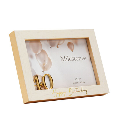 Фоторамка Milestone “Happy Birthday" с 3D цифра "40", 15x10 см