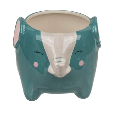 Декоративна керамична саксия, слон