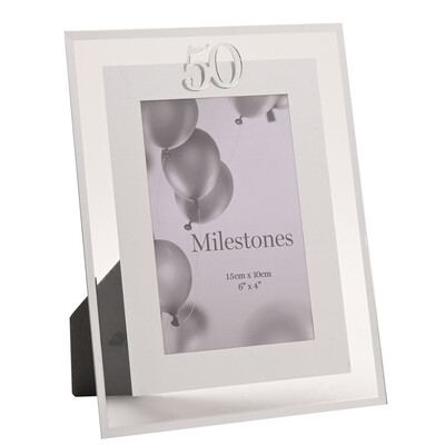 Стъклена фоторамка Milestone “50“ - 10 х 15 см