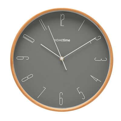 Стенен часовник Hometime Bamboo 32 см, тъмносив
