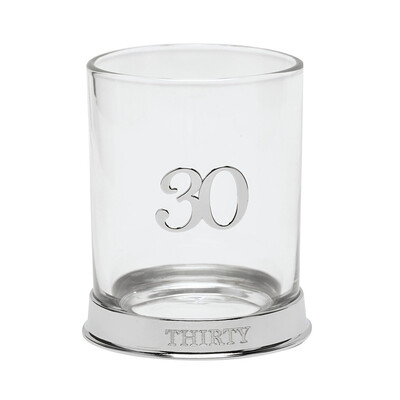Юбилейна чаша за уиски с 3D число „30“