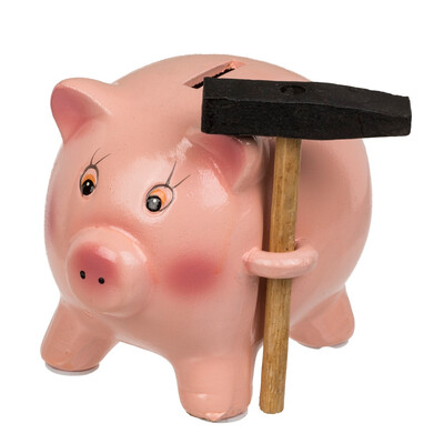 Керамична касичка Pig with Hammer
