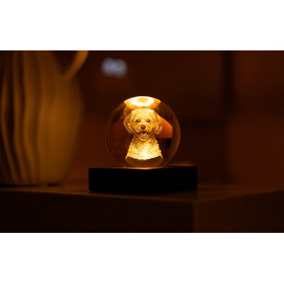 Нощна лампа Gingko Amber Crystal Light Doodle Dog