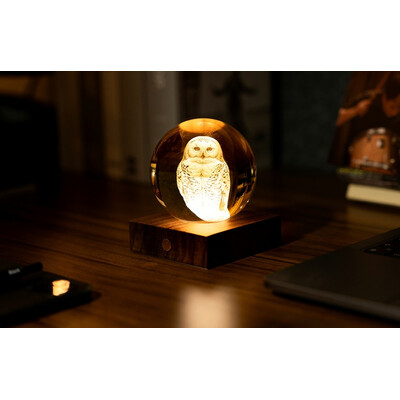 Нощна лампа Gingko Amber Crystal Light Snowy Owl