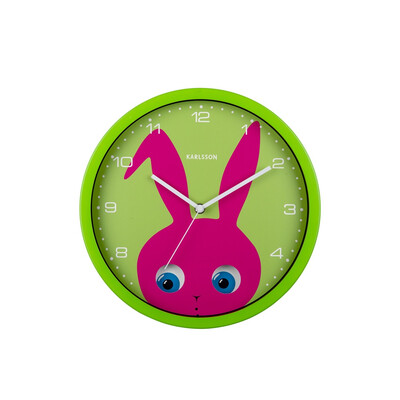 Стенен часовник Karlsson Peekaboo Bunny