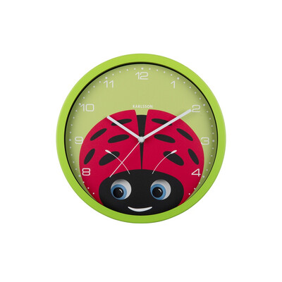 Стенен часовник Karlsson Peekaboo Ladybug