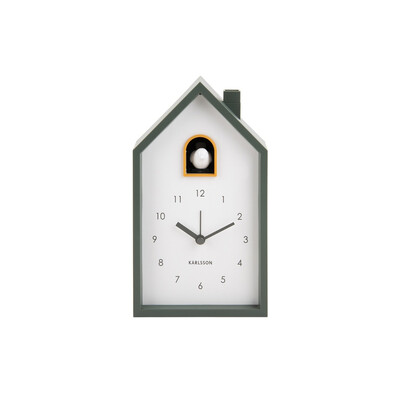 Часовник с аларма Karlsson Modern Cuckoo, зелен