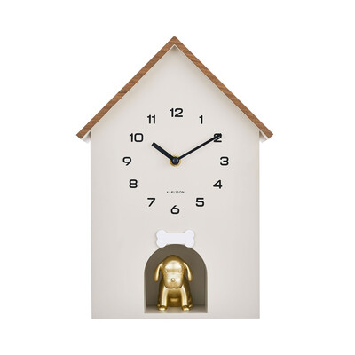 Стенен часовник Karlsson Dog House, светлосив