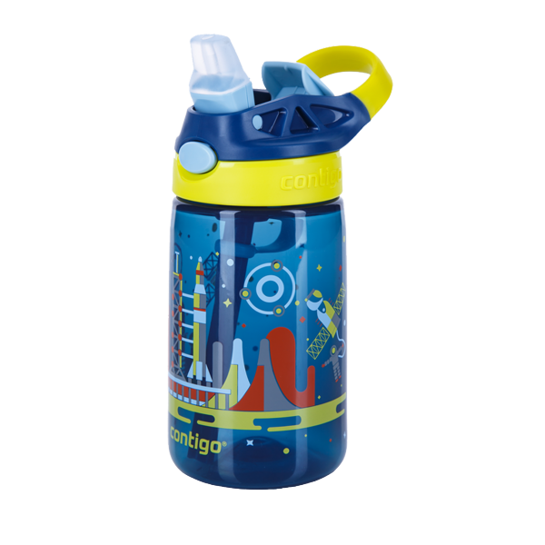 Детска бутилка Gizmo Flip, морско синя с космически кораби 1000-0742