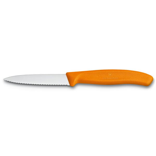 Нож за белене Victorinox Swiss Classic 8 см., назъбено острие, оранжев 6.7636.L119
