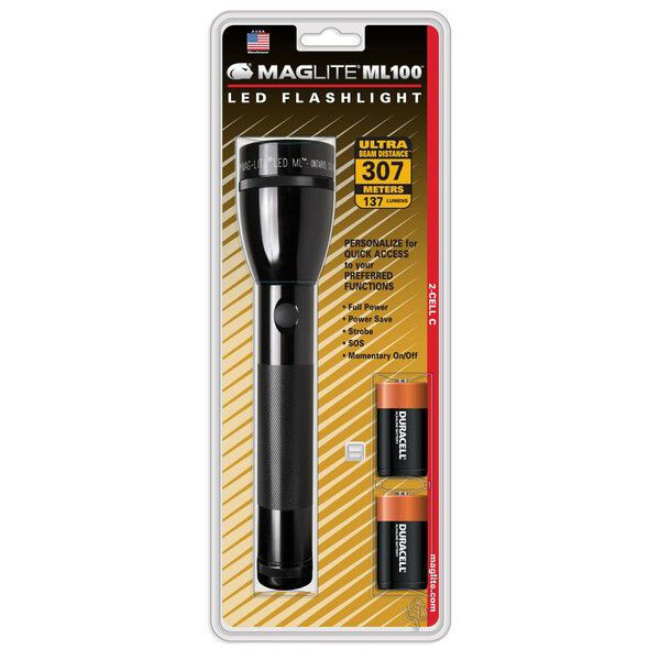 Фенер MAG-LITE® ML100 2-Cell C LED черен, блистер ML100-S2DX6