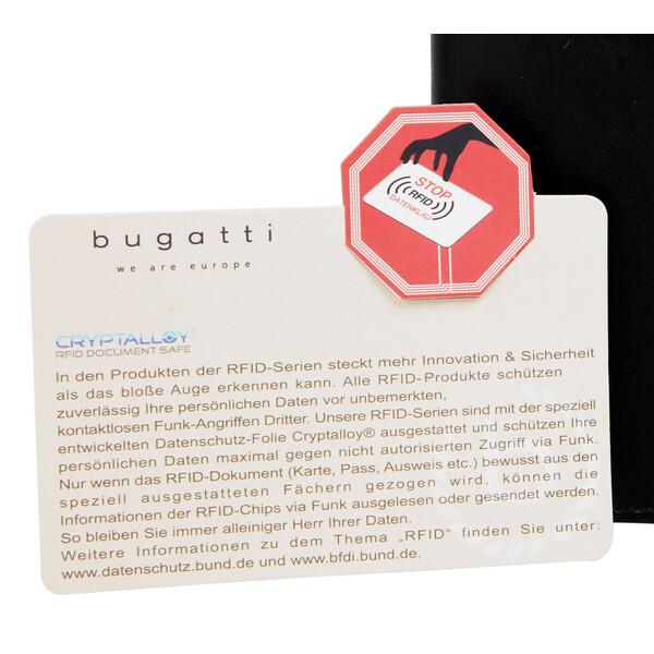 Кожен портфейл Bugatti Romano RFID,  черен 49 3994 01