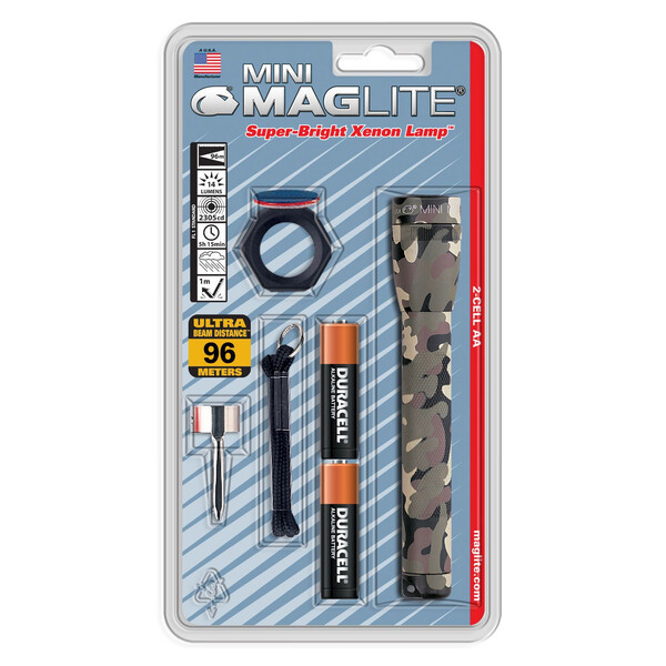 Фенер Mini MAGLITE® 2-Cell AA, филтри, камуфлаж, блистер M2A02CU