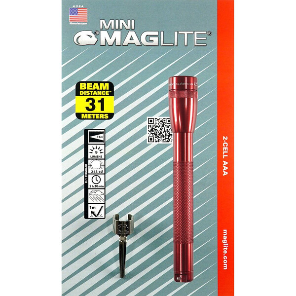 Фенер Mini MAGLITE® 2-Cell AAA червен, блистер M3A036U