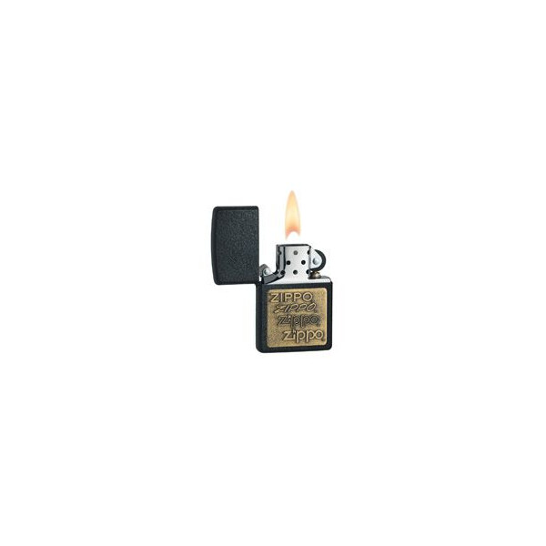 Запалка Zippo, Black Crackle Gold Zippo Logo 362