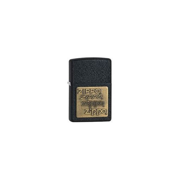 Запалка Zippo, Black Crackle Gold Zippo Logo 362