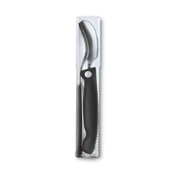 Комплект Victorinox Swiss Classic, кухненски сгъваем нож, вилица и лъжица, черни 6.7192.F3