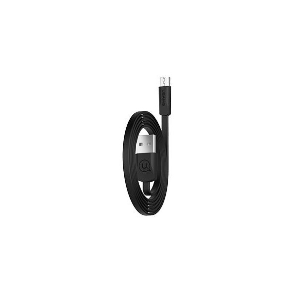 Кабел Usams U2 Micro Flat Data 1.2м,черен SJ201MIC01