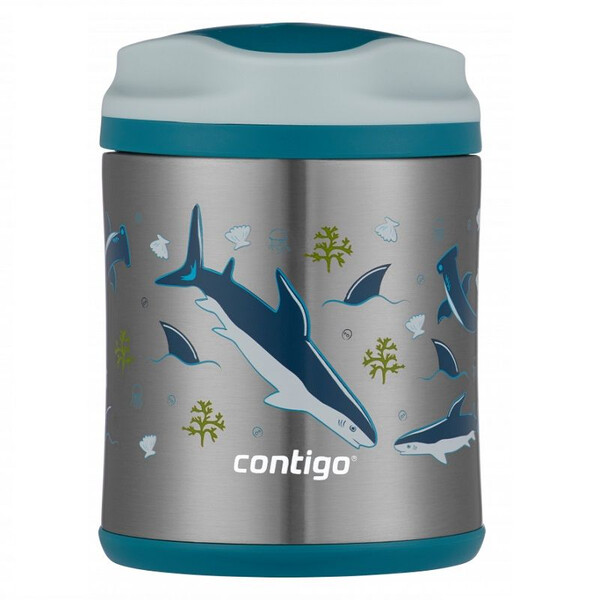 Кутия за храна и напитки с винтов капак, 300 мл, Contigo MACAROON SHARKS, акули 2136765