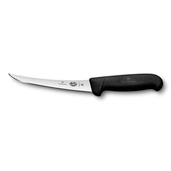 Кухненски нож Victorinox Fibrox за обезкостяване, извито острие, 12 см, черен 5.6603.12