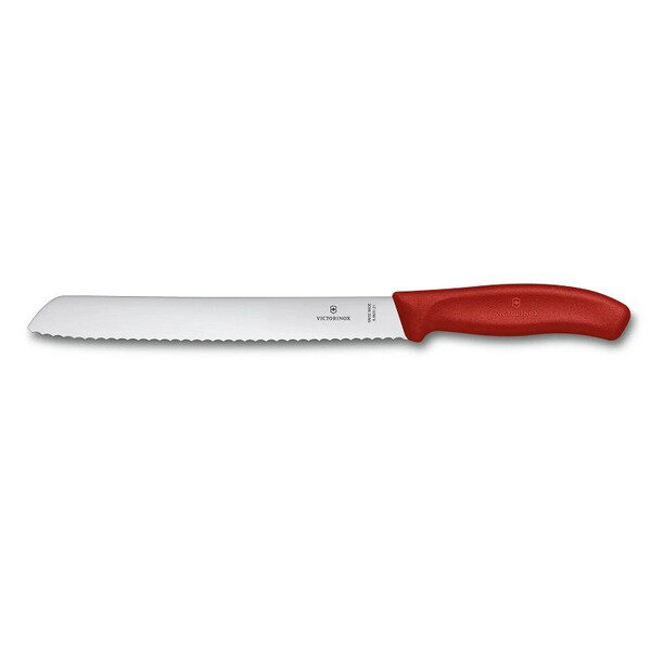 Кухненски нож за хляб Victorinox Swiss Classic, назъбено острие 210 мм, червен 6.8631.21B