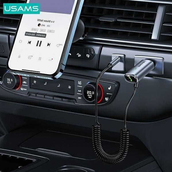 Безжичен BT5.0 аудио приемник за кола от алуминиева сплав Usams SJ504  SJ504JSQ01