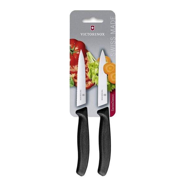 Комплект два ножа за плодове и зеленчуци Victorinox Swiss Classic,10 см, черни 6.7793.B