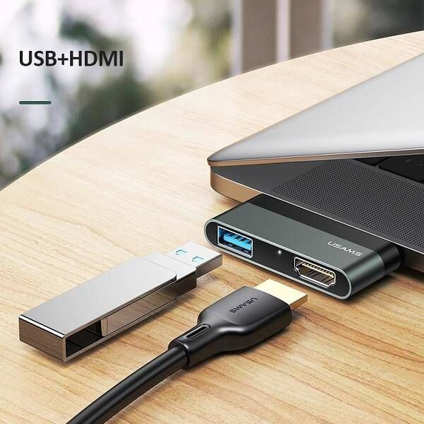 Хъб Usams US-SJ462 Type-C mini HUB (USB+HDMI) SJ462HUB01