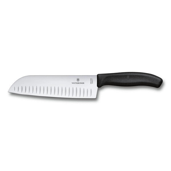 Кухненски нож Victorinox Swiss Classic Santoku Knife, набраздено острие 170 мм, черeн, блистер  6.8523.17B